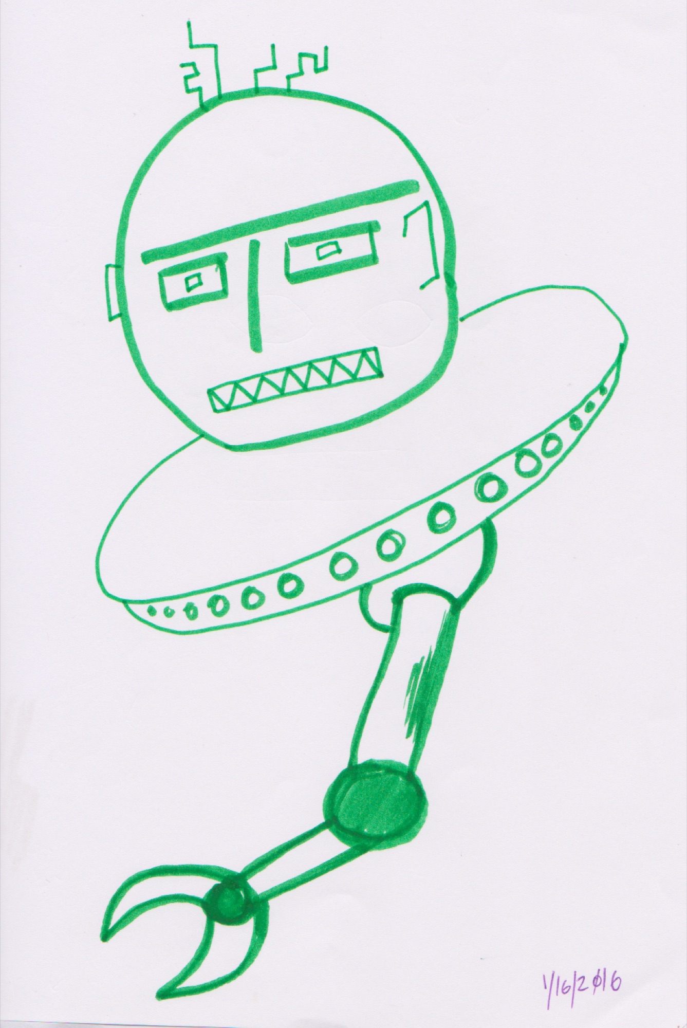 green zippie robot