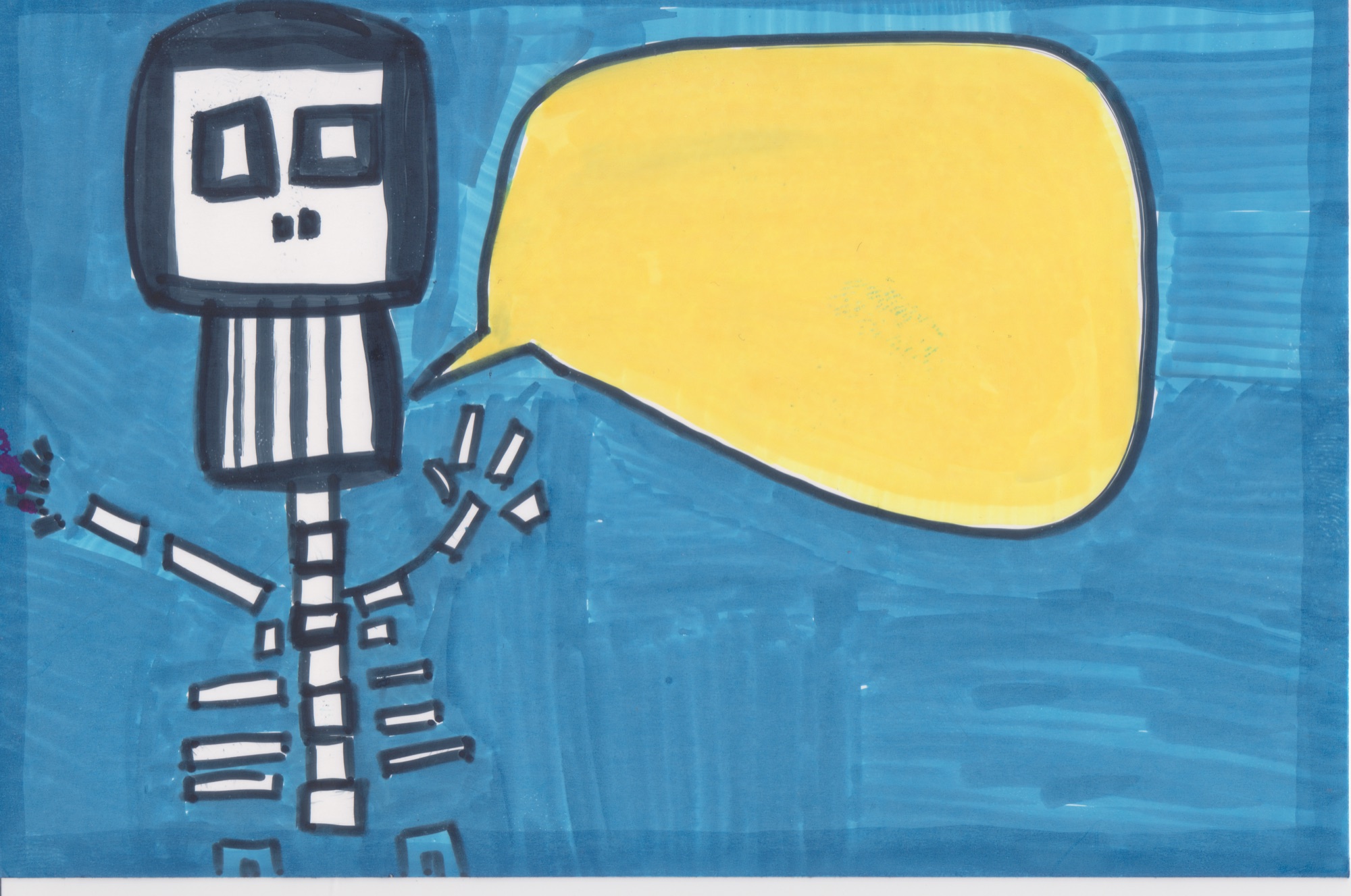 skeleton saying postcard front